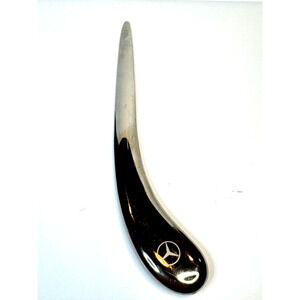 UNIQUE Curved Chrome Letter Opener with Mercedes Emblem Transfer 8.75"